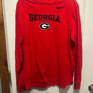 Nike Red Georgia Bulldog Ling Sleeve Tee